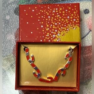 AVON SILVERTONE CANDY CANE BRACELET w/ GIFT BOX